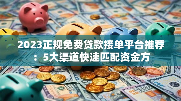 2023正规免费贷款接单平台推荐：5大渠道快速匹配资金方