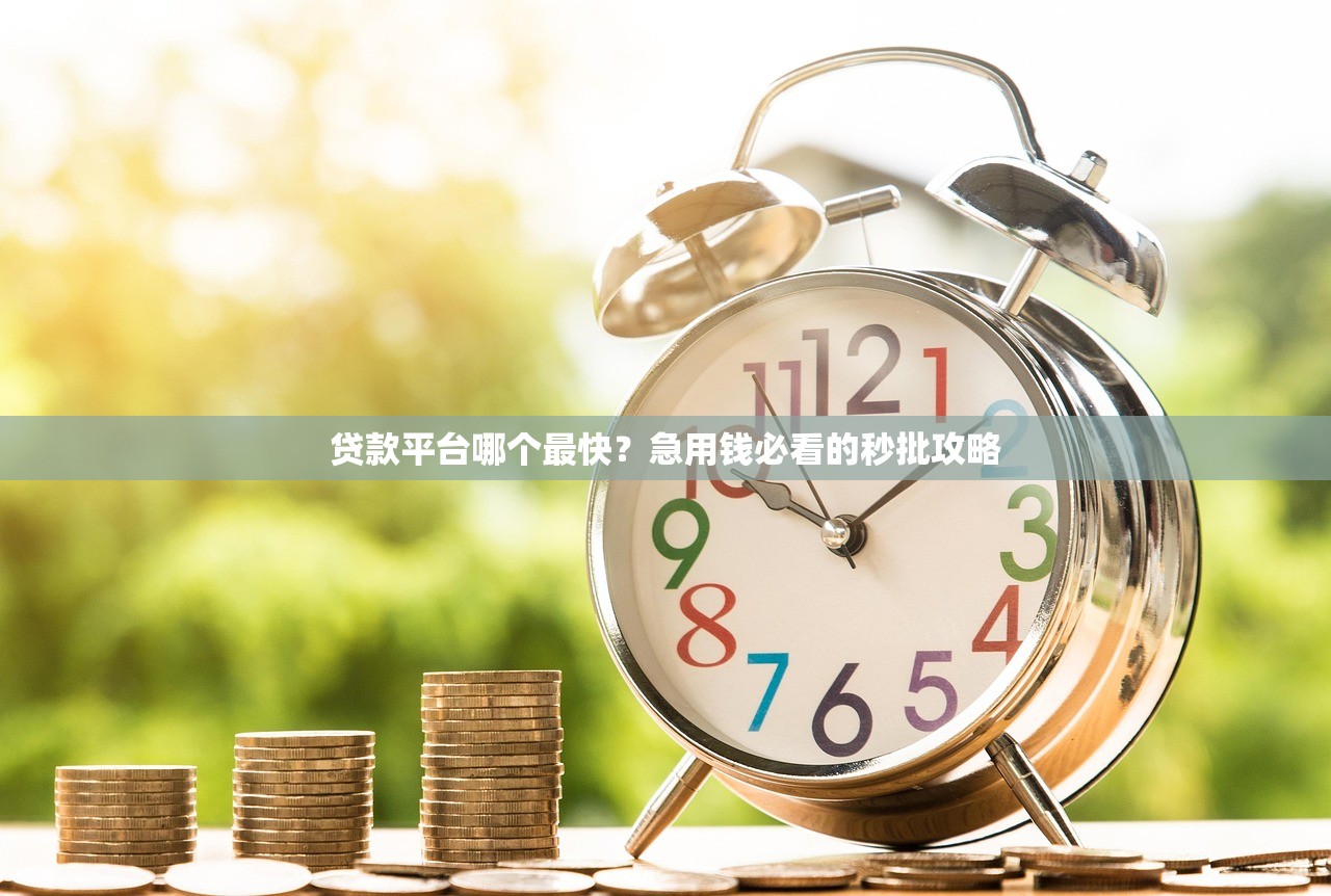 贷款平台哪个最快?急用钱必看的秒批攻略 贷款平台哪个最快?急用钱必看的秒批攻略