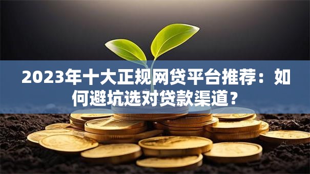 2023年十大正规网贷平台推荐：如何避坑选对贷款渠道？