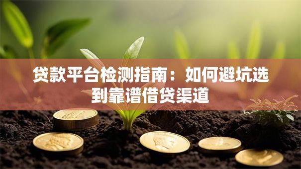贷款平台检测指南:如何避坑选到靠谱借贷渠道 贷款平台检测指南:如何避坑选到靠谱借贷渠道