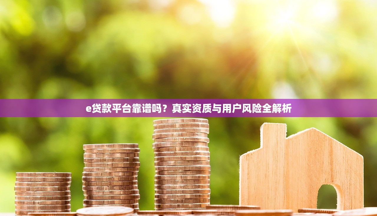e贷款平台靠谱吗？真实资质与用户风险全解析