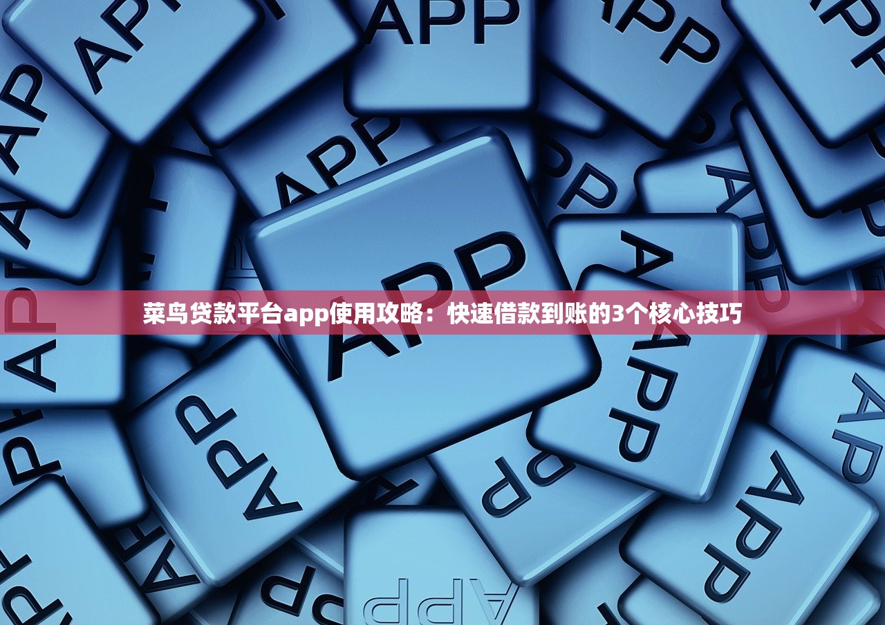 菜鸟贷款平台app使用攻略：快速借款到账的3个核心技巧