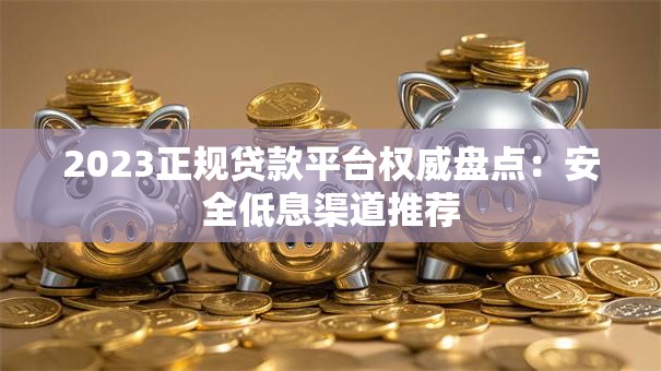 2023正规贷款平台权威盘点：安全低息渠道推荐