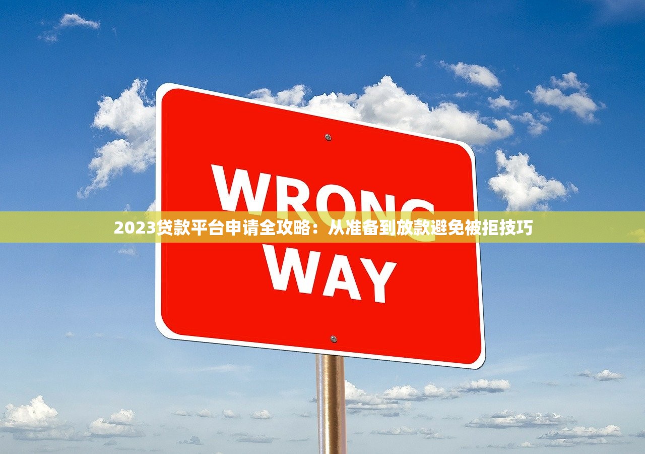 2023贷款平台申请全攻略：从准备到放款避免被拒技巧