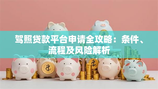 驾照贷款平台申请全攻略：条件、流程及风险解析