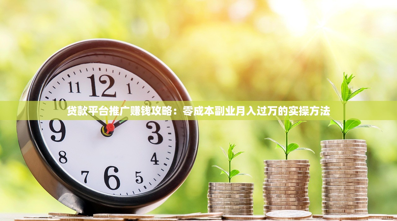 贷款平台推广赚钱攻略：零成本副业月入过万的实操方法