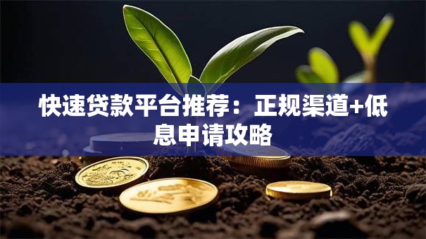 快速贷款平台推荐：正规渠道+低息申请攻略
