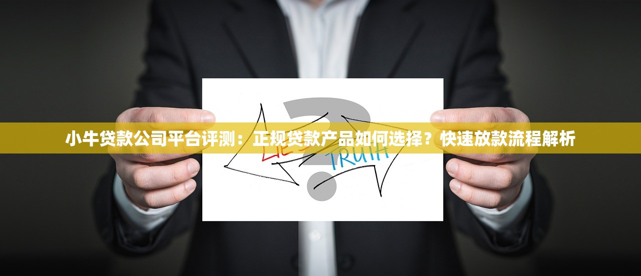 小牛贷款公司平台评测：正规贷款产品如何选择？快速放款流程解析