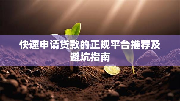 快速申请贷款的正规平台推荐及避坑指南