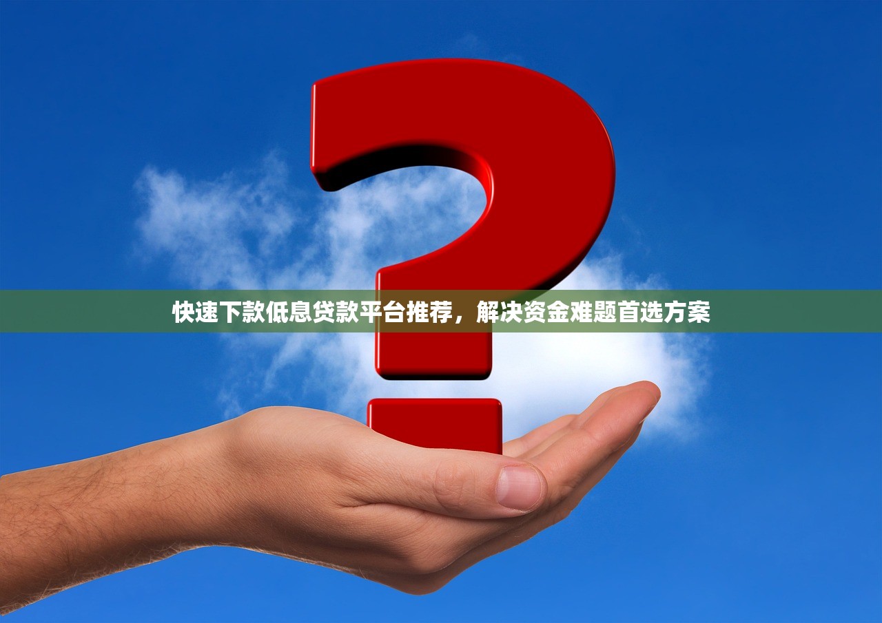 快速下款低息贷款平台推荐，解决资金难题首选方案