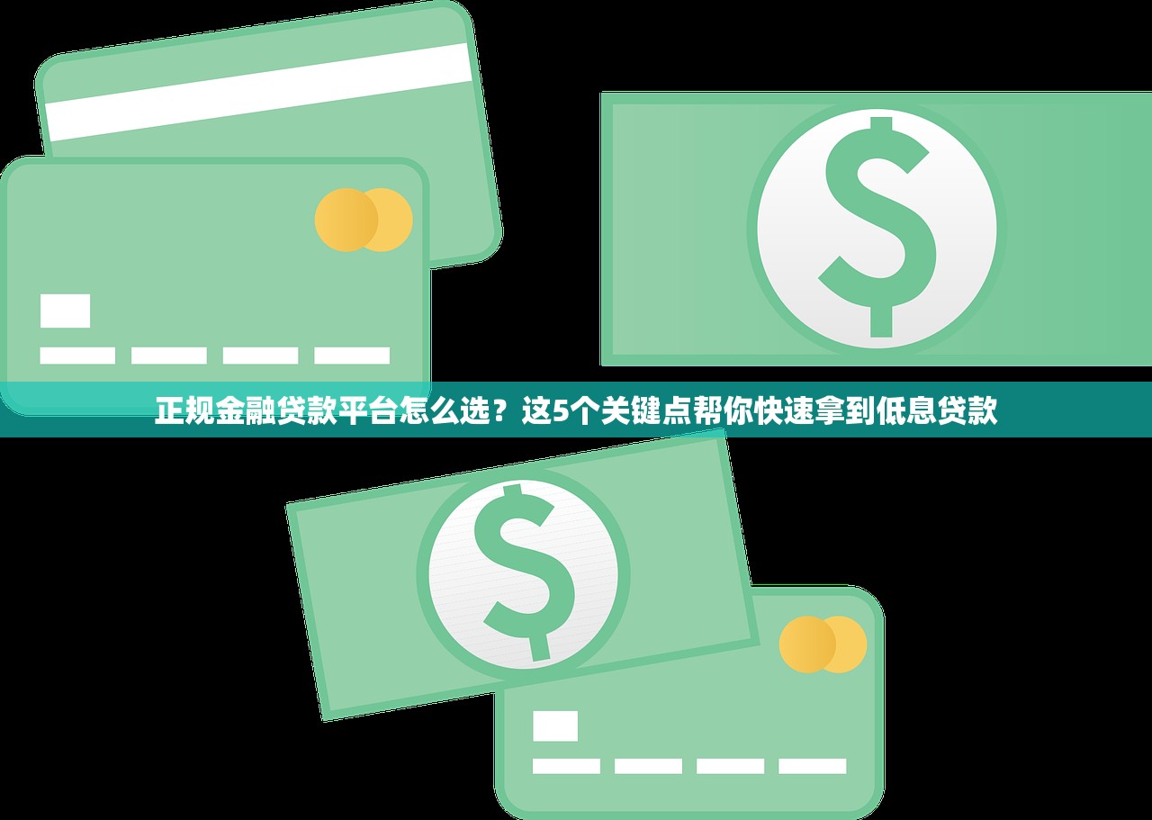 正规金融贷款平台怎么选？这5个关键点帮你快速拿到低息贷款