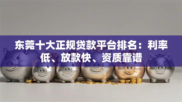 东莞十大正规贷款平台排名：利率低、放款快、资质靠谱