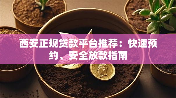 西安正规贷款平台推荐：快速预约、安全放款指南