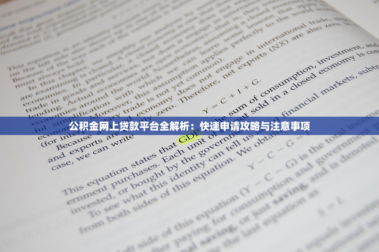 公积金网上贷款平台全解析：快速申请攻略与注意事项