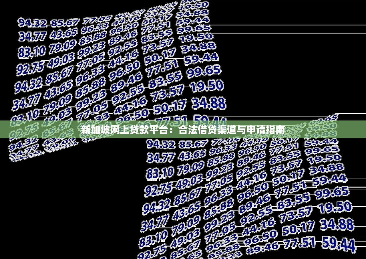新加坡网上贷款平台:合法借贷渠道与申请指南 新加坡网上贷款平台:合法借贷渠道与申请指南