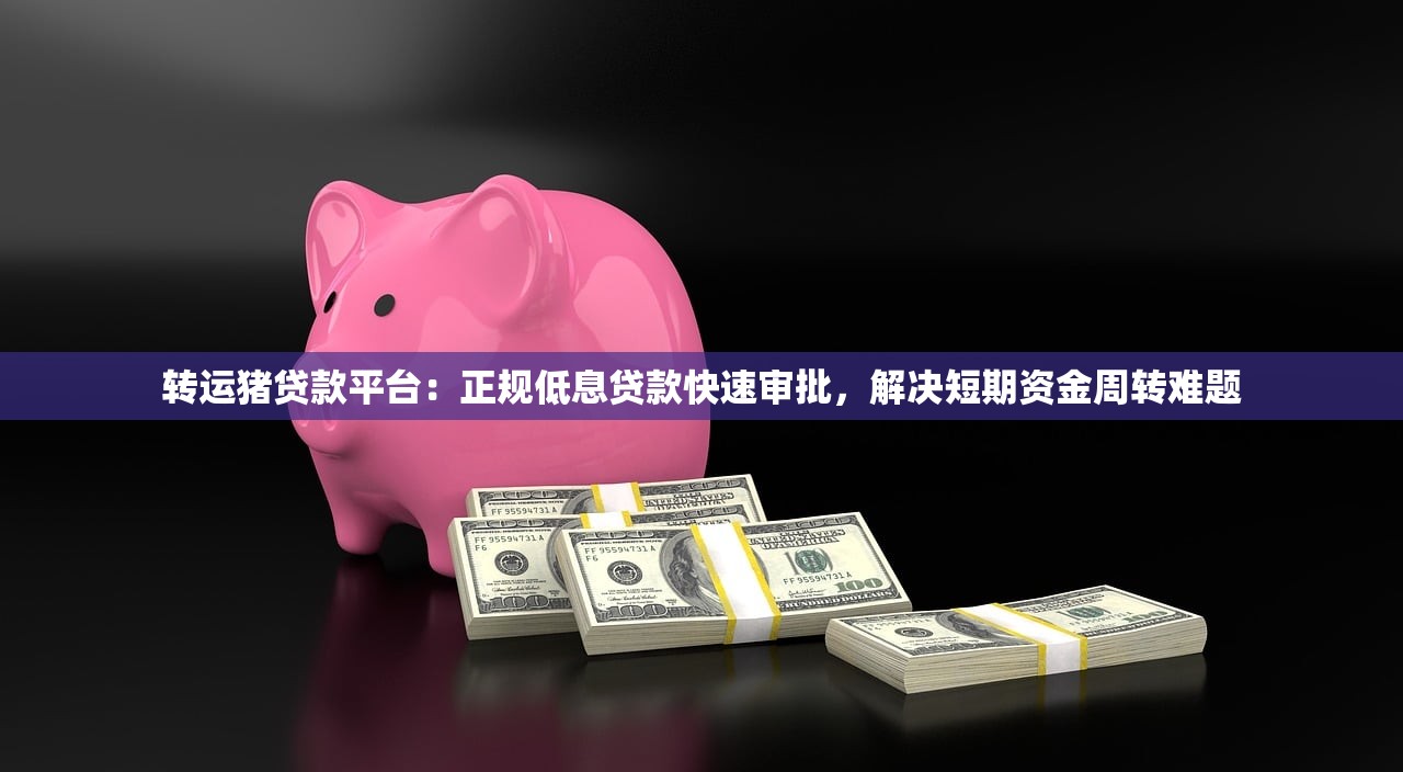 转运猪贷款平台：正规低息贷款快速审批，解决短期资金周转难题