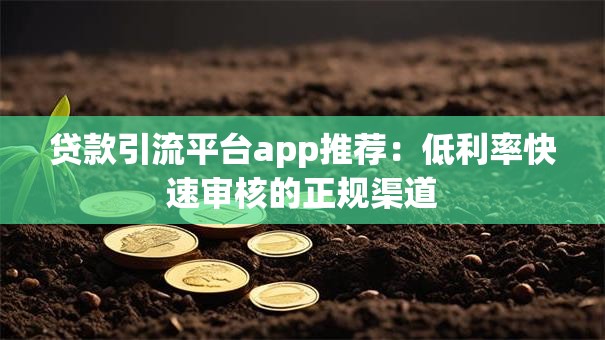 贷款引流平台app推荐：低利率快速审核的正规渠道