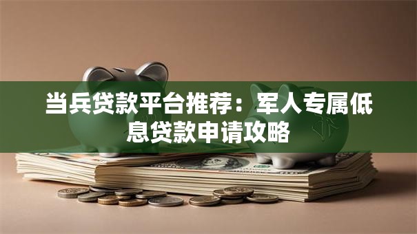 当兵贷款平台推荐：军人专属低息贷款申请攻略