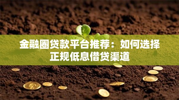 金融圈贷款平台推荐：如何选择正规低息借贷渠道