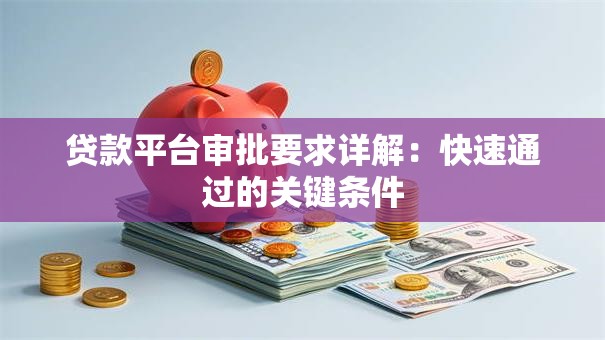 贷款平台审批要求详解：快速通过的关键条件