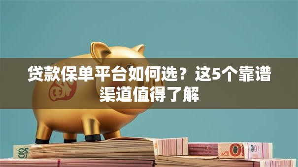 贷款保单平台如何选？这5个靠谱渠道值得了解