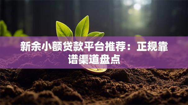 新余小额贷款平台推荐：正规靠谱渠道盘点