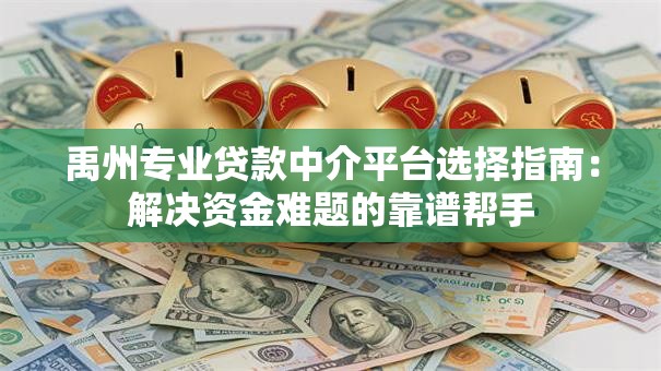 禹州专业贷款中介平台选择指南：解决资金难题的靠谱帮手