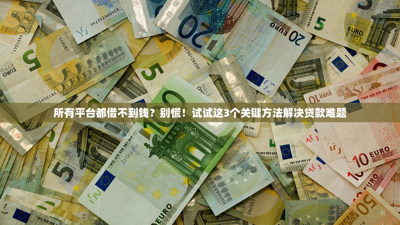 所有平台都借不到钱?别慌!试试这3个关键方法解决贷款难题 所有平台都借不到钱?别慌!试试这3个关键方法解决贷款难题