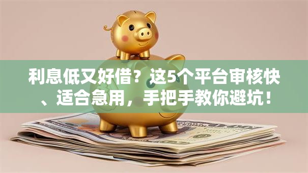 利息低又好借？这5个平台审核快、适合急用，手把手教你避坑！