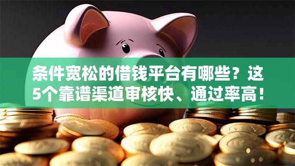 条件宽松的借钱平台有哪些？这5个靠谱渠道审核快、通过率高！