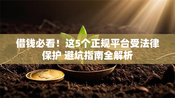 借钱必看！这5个正规平台受法律保护 避坑指南全解析