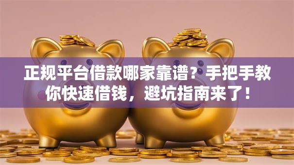 正规平台借款哪家靠谱？手把手教你快速借钱，避坑指南来了！