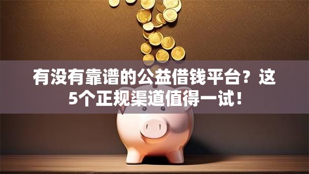 有没有靠谱的公益借钱平台？这5个正规渠道值得一试！
