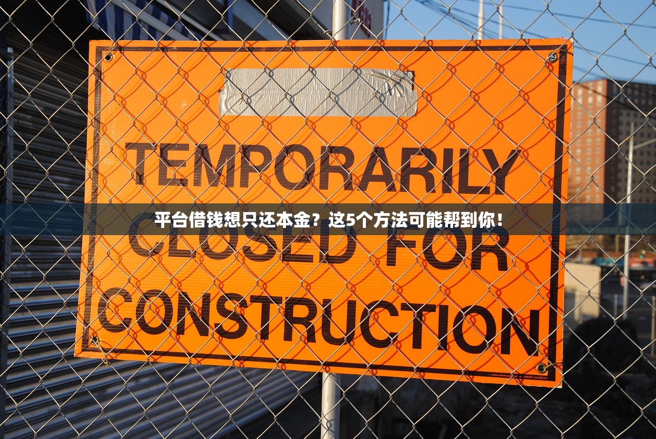 平台借钱想只还本金？这5个方法可能帮到你！