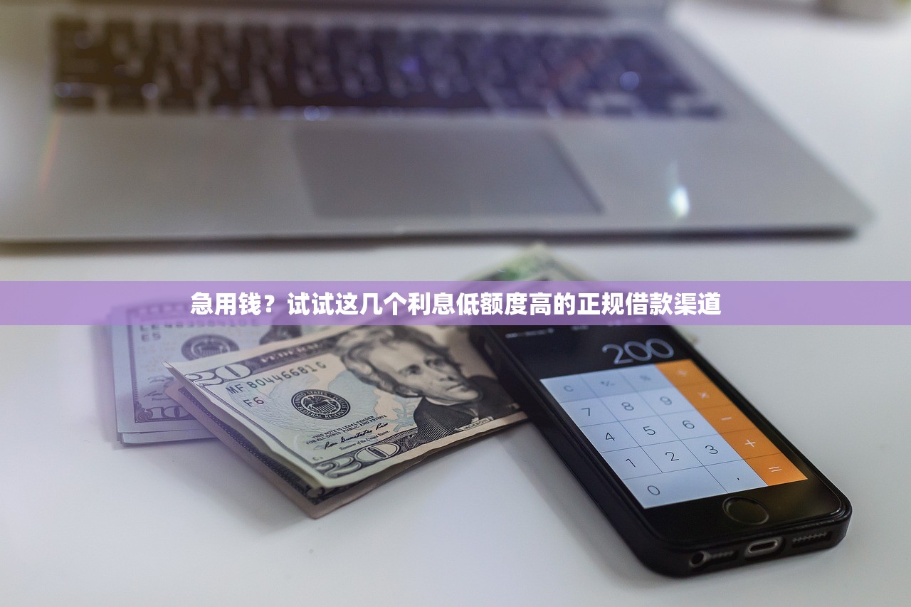 急用钱？试试这几个利息低额度高的正规借款渠道
