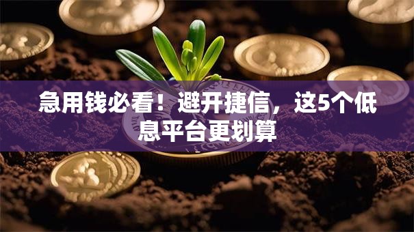急用钱必看！避开捷信，这5个低息平台更划算