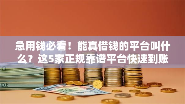 急用钱必看!能真借钱的平台叫什么?这5家正规靠谱平台快速到账 急用钱必看!能真借钱的平台叫什么?这5家正规靠谱平台快速到账