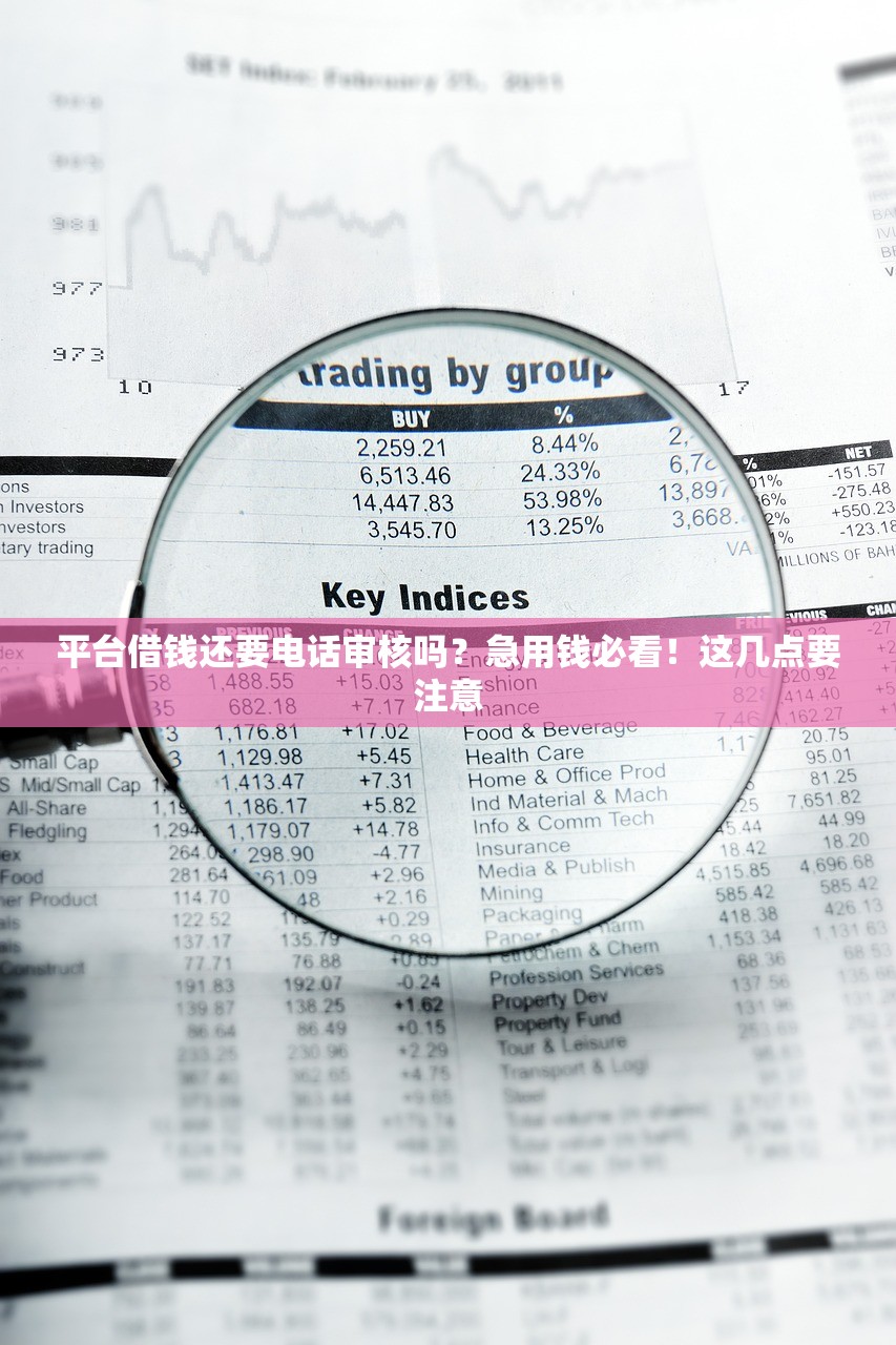 平台借钱还要电话审核吗？急用钱必看！这几点要注意