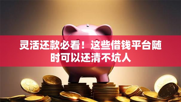 灵活还款必看！这些借钱平台随时可以还清不坑人