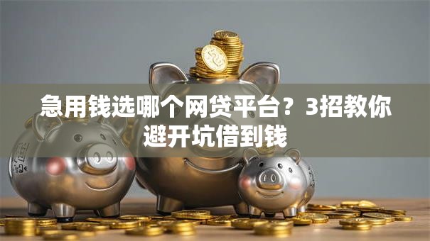 急用钱选哪个网贷平台？3招教你避开坑借到钱