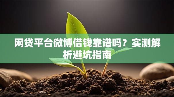 网贷平台微博借钱靠谱吗？实测解析避坑指南