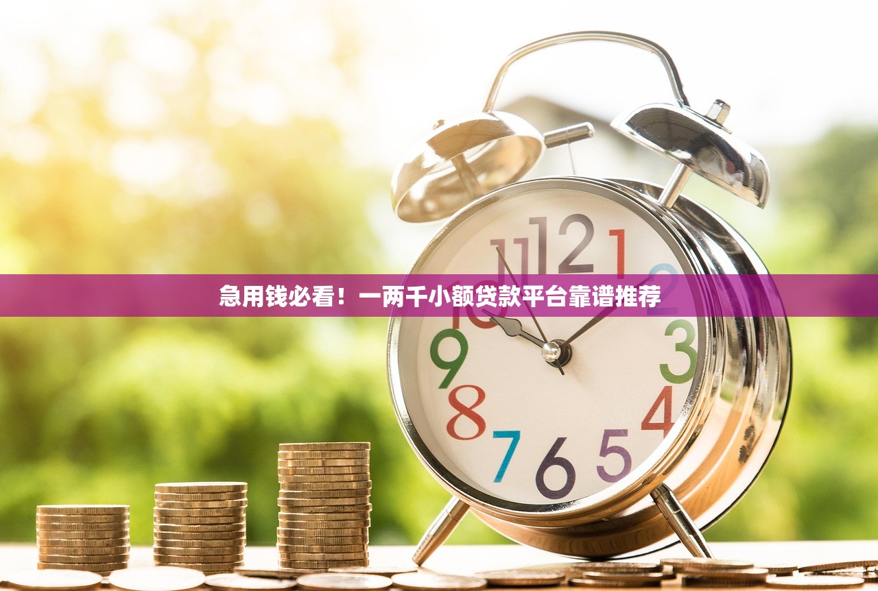 急用钱必看！一两千小额贷款平台靠谱推荐