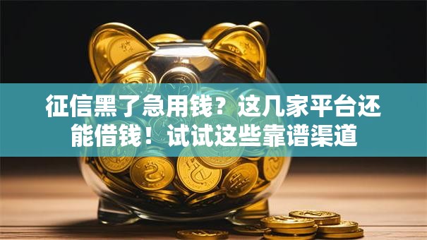 征信黑了急用钱?这几家平台还能借钱!试试这些靠谱渠道 征信黑了急用钱?这几家平台还能借钱!试试这些靠谱渠道