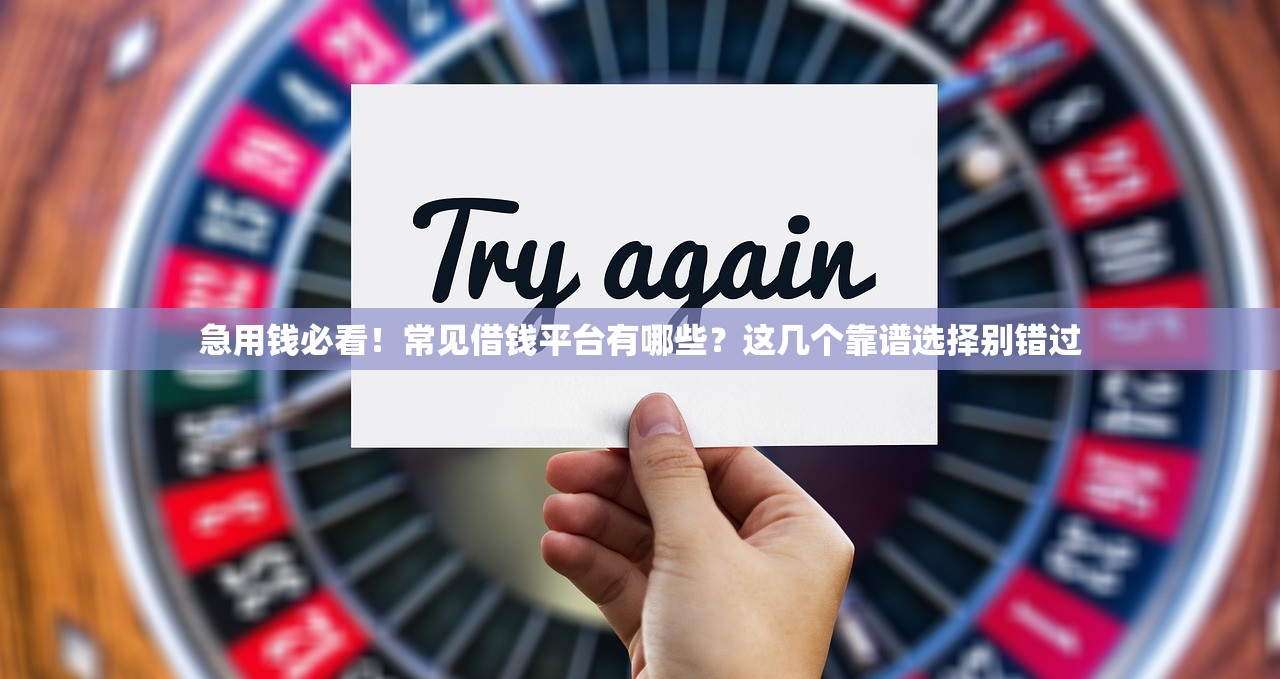 急用钱必看!常见借钱平台有哪些?这几个靠谱选择别错过 急用钱必看!常见借钱平台有哪些?这几个靠谱选择别错过
