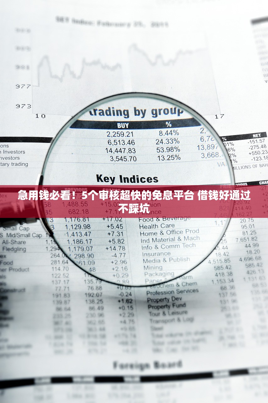 急用钱必看！5个审核超快的免息平台 借钱好通过不踩坑