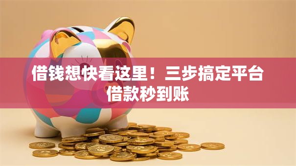 借钱想快看这里！三步搞定平台借款秒到账