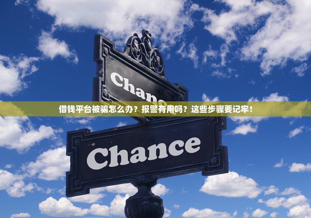 借钱平台被骗怎么办？报警有用吗？这些步骤要记牢！