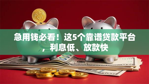 急用钱必看!这5个靠谱贷款平台,利息低、放款快 急用钱必看!这5个靠谱贷款平台,利息低、放款快