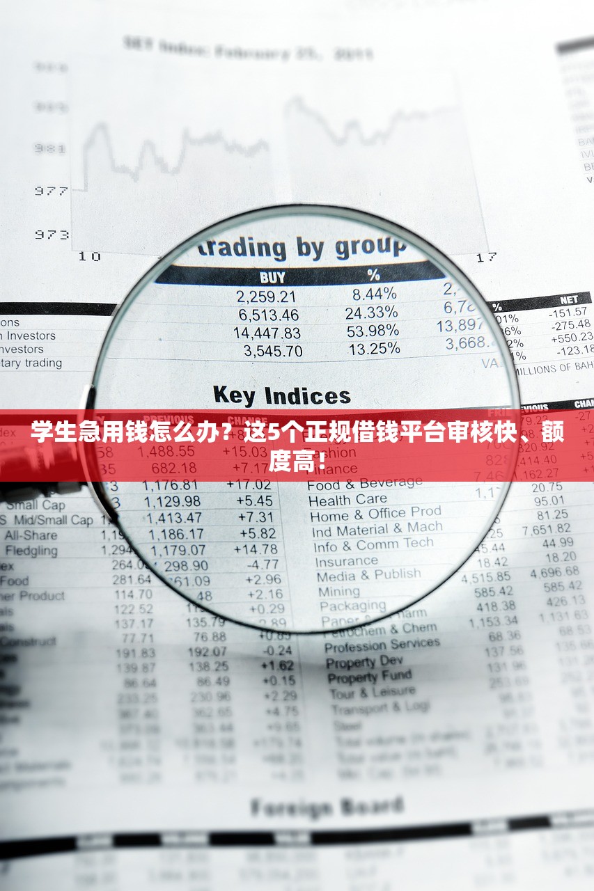 学生急用钱怎么办？这5个正规借钱平台审核快、额度高！