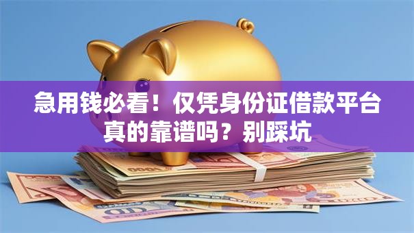 急用钱必看！仅凭身份证借款平台真的靠谱吗？别踩坑